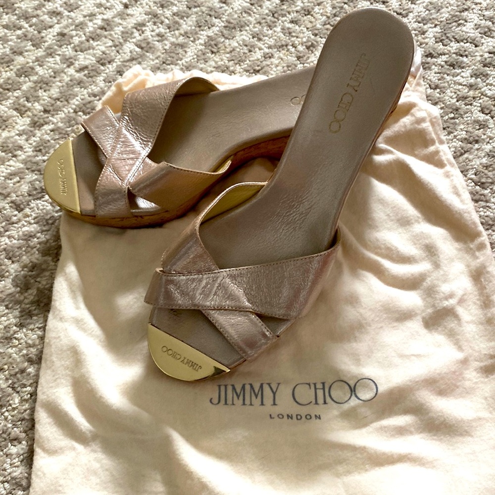 Jimmy Choo Panna in a gorgeous metallic tan